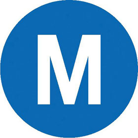 Leiterkennzeichnung f�r Gleichstromnetz auf Bogen M (Mittelleiter)