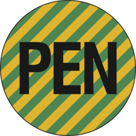 Leiterkennzeichnung auf Bogen PEN (Neutralleiter mit Schutzfunktion)