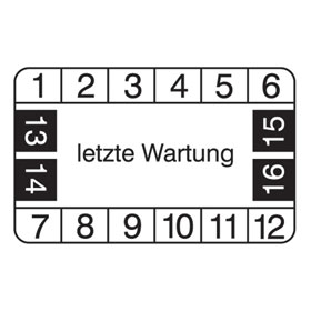 Pr�fplaketten - letzte Wartung wei�/schwarz