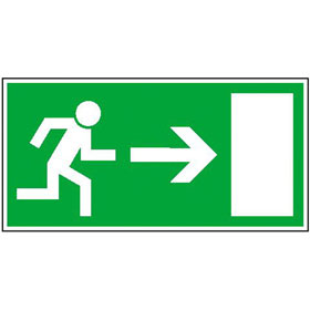Minisymbole fr Flucht / Rettungsplne auf Bogen Rettungsweg rechts (01) oder links (02)