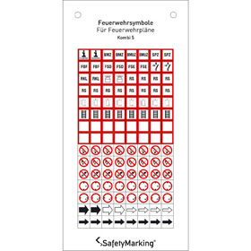 Minisymbole f�r Feuerwehrpl�ne auf Bogen Feuerwehrsymbole Kombi 5