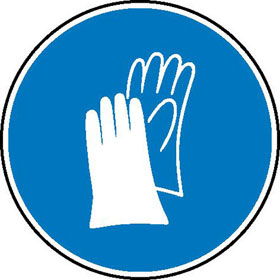Minisymbole fr Betriebsanweisungen auf Bogen Schutzhandschuhe benutzen
