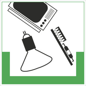 RESIGN / Symbolschild Elektronikschrott