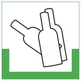 RESIGN / Symbolschild Glas wei�