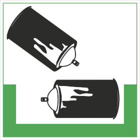 RESIGN / Symbolschild Spraydosen