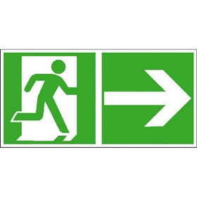 Rettungsschild nachleuchtend Notausgang rechts (Kombischild)