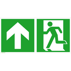 Rettungsschild - nachleuchtend Rettungsweg (Kombischild)