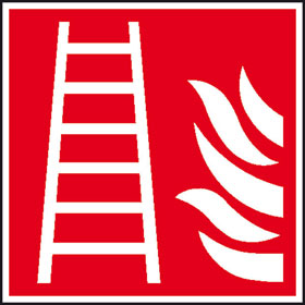 Internationale Brandschutzkennzeichnung EverGlow Folienschild, Symbol: Feuerleiter
