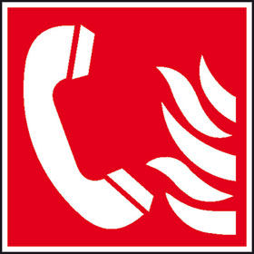 Internationale Brandschutzkennzeichnung Aluschild, Symbol: Brandmeldetelefon