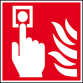Internationale Brandschutzkennzeichnung EverGlow Aluschild, Symbol: Brandmelder