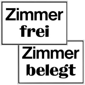 Hinweisschild f�r Gastst�tten, Pensionen, Hotels Vorderseite: Zimmer frei, R�ckseite: Zimmer belegt