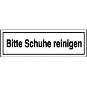 Hinweisschild zur Betriebskennzeichnung Bitte Schuhe reinigen