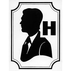 Symbolschilder zur Kennzeichnung von Toiletten Herrentoilette (Scherenschnittmotiv)
