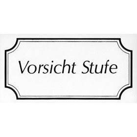 Textschilder zur Raumkennzeichnung Vorsicht Stufe