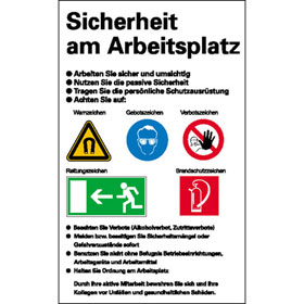 Sicherheitsaushang Sicherheit am Arbeitsplatz