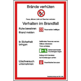 Aushang Brandschutzordnung Teil A gem. DIN 14096-1