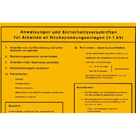 Sicherheitsaushang Anweisungen und Sicherheitsvorschriften f�r