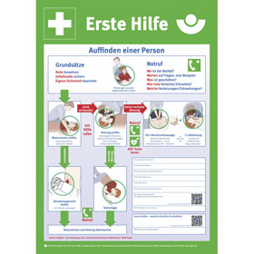 Berufsgenossenschaftlicher Aushang Anleitung zur Ersten Hilfe bei Unf�llen