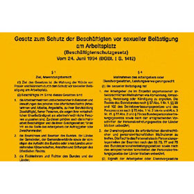 Gesetzlicher Aushang Gesetz zum Schutz vor sexueller Bel�stigung