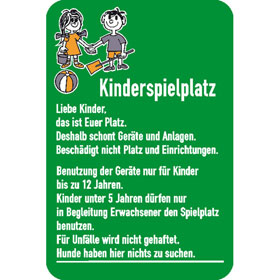 Schilder Spielplatzschild Spielplatzschild, Kinderspielplatz