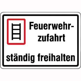 Hinweisschild f�r Feuerwehrzufahrten Feuerwehrzufahrt st�ndig freihalten