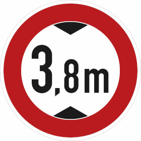 Verkehrsschild nach StVO - Nr. 265 Verbot f�r Fahrzeuge �ber bestimmter H�he