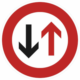 Verkehrsschild nach StVO - Nr. 208 Dem Gegenverkehr Vorrang gew�hren!