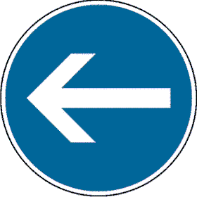 Verkehrsschild nach StVO - Nr. 209, Nr. 211 u. Nr. 222 Vorgeschriebene Fahrtrichtung