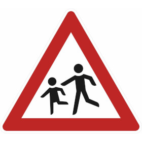 Verkehrsschild nach StVO - Nr. 136-10 Kinder (Aufstellung rechts)