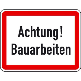 Verkehrsschild nach StVO - Nr. 142a Achtung! Bauarbeiten