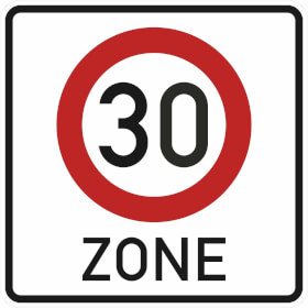 Verkehrsschild nach StVO - Nr. 274.1-50 Beginn der Zone mit zul�ssiger H�chstgeschwindigkeit