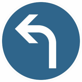 Verkehrsschild nach StVO - Nr. 209-10 Vorgeschriebene Fahrtrichtung links