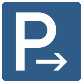 Verkehrsschild nach StVO - Nr. 314-20 Parkplatz (Ende)