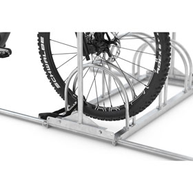 Fahrradstnder WSM  Blickpunkt, mit Werbetafel wei, aus Stahlblech, 3 Einstellpl., L. 1,05 m