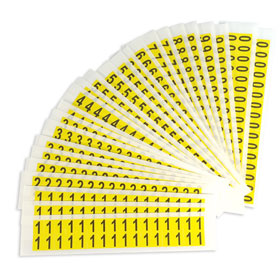 Selbstklebende Ziffern und Buchstaben auf Karte Kombipackung Ziffern 0-9 (je 3K 1-5 je 2K 6-0)