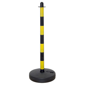 Kettenstnder Kunststoffstnder Secur 2, gelb/schwarz, mit rundem Standfu 