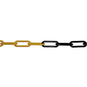 Absperrkette Secur Kunststoff Farbe: gelb / schwarz, Material:  PE,  Gliederstrke 6 mm