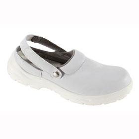 Arbeitsschuhe Praxis Krankenhaus Fu�schutz SB Sicherheits-Clogs, Schaft aus Mikrofaser, wei�,
