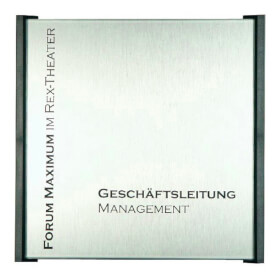 BOX T�rschilder Aluminiumr�ckplatte in Edelstahloptik, ABS-Kunststoffrahmen,