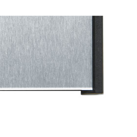 BOX Trschilder Aluminiumrckplatte in Edelstahloptik, ABS-Kunststoffrahmen,
