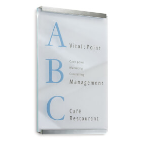 CLEAR Wegweiser elegantes Design, edle Befestigungselemente: