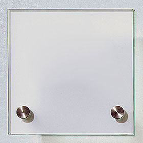 CRISTALLO T�rschilder aus Einscheiben-Sicherheitsglas, hochwertige Edelstahlhalter,