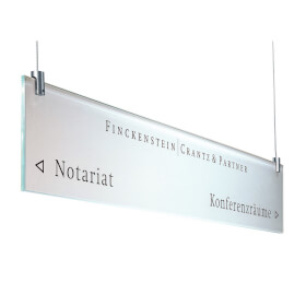 CRISTALLO Infoleiste Decke als Deckenabh�nger aus Einscheiben-Sicherheitsglas,