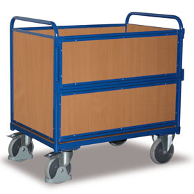 VARIOfit Holzkastenwagen Transportwagen mit Holzwerkstoffplatten, 