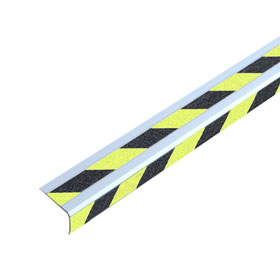 Antirutsch - Treppenkantenprofil, Doppelstreifen, Universal,  Farbe Antirutschbelag:  schwarz / gelb, 