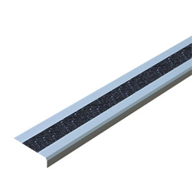 Antirutsch - Treppenkantenprofil, selbstklebend GlitterGrip, Farbe:  schwarz