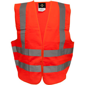 Warnschutzwesten Warnbekleidung mit Quer - und Lngsstreifen Farbe: fluoreszierend orange