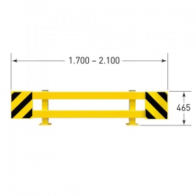 MORION-Regalschutz-Planke Set 1700, inkl. Montagematerial Doppelregal-Set, gelb/schwarz,