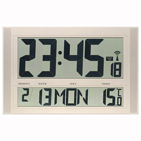 Funk - Digitalwanduhr, PEWETA gro�es LCD Display mit Ziffernh�he 120 mm, Anzeige mit
