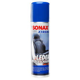sonax xtreme Lederpflegeschaum NanoPro zur Reinigung und Pflege von Autoleder, Motorradkombis, Taschen und Mbeln, 
